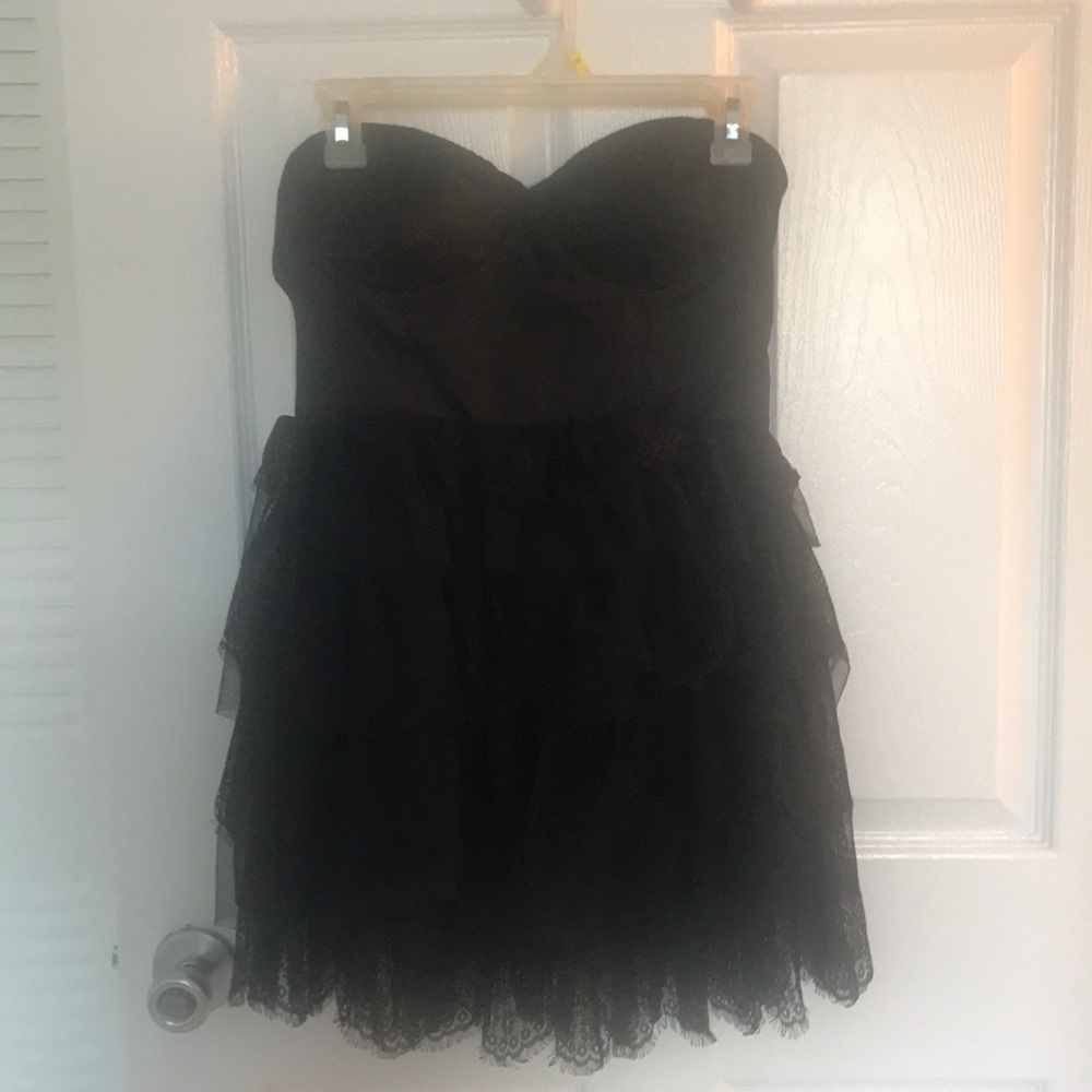 Forever 21 black ruffled mini dress